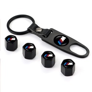 Sieece For BMW M Car Tire Valve Cap With One Wrench Keychain Alloy Stem Cap Auto Wheel Cap Cover Car