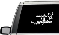 Miracles are Everywhere Stars Motivational Inspirational Relationship Quote Window Laptop Vinyl Decal Decor Mirror Wall Bathroom Bumper Stickers for Car 5.5” Inch