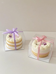 【100套】4吋全透明蛋糕盒