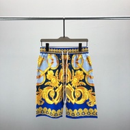 KXX4 Versace Shorts Men's Beach Pants 3d Printed Design Drawstring Elastic Waist Foreign Trade Ready
