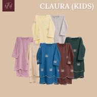 NFH - CLAURA KIDS baju kurung cantik moden material premium cotton rossa embroidery