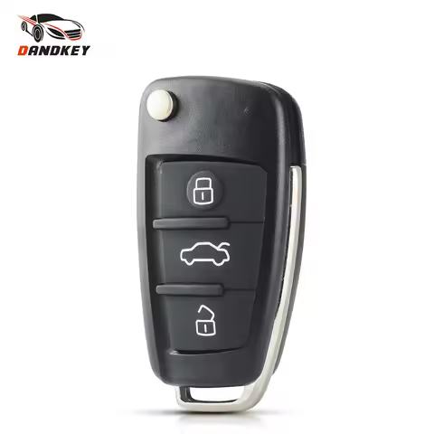 Dandkey Folding Smart Car 3 Buttons Replacement Remote Flip Key Case Shell For Audi A3 A4 A6 Q7 TT H