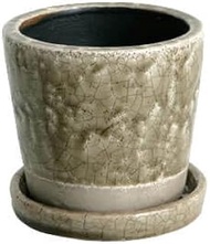 Dulton Plant Pot Planter No. 3.5 Clay with Saucer Hole Ceramic Pot Color Garden Supplies Height 3.7