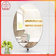 Mirror Sticker Paste Glass Wall Oval Anti-Shatter Acrylic Size 20x30 Cm