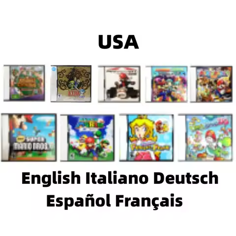 DS Games Card Video Game Console Cartridge Super ario Bros kart Party DS Peach Yoshis Island Hourgla