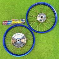 SET RIM ALLOY EGO , NOUVO S, AVANTAZ, SOLARIZ, EGO LC SIZE RIM 17 x 1.40 DEPAN BELAKANG SIAP STRING 