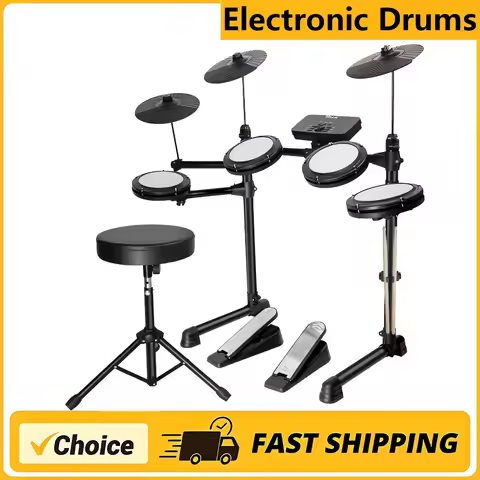 Electronic Drum Set Convenient 4-drum, 3-cymbal all-silicone Electronic Drum Kit 180 tones USB, MIDI