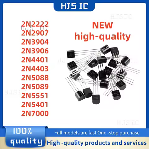 TO-92 50PCS: 2N3904 2N2222 2N2907 2N3906 2N4401 2N4403 2N5088 2N5089 2N5551 2N5401 2N7000 NPN Transi