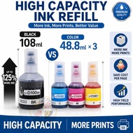 Compaitable Brother BT-D100 Ink Refill Bottle 108ml / 48.8ml (BK / C / M / Y) High Quality Ink for I