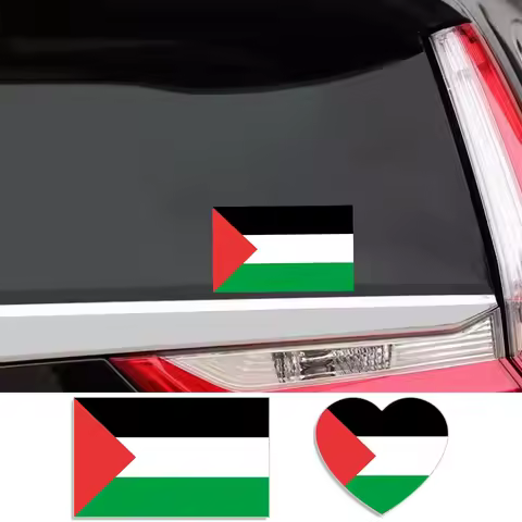 4pcs/Set Palestine Flag Heart Shaped Car Stickers Auto Motorcycle PVC Sticker Waterproof Styling Dec