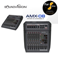 SOUNDVISION AMX Series Analog Mixer อนาล็อคมิกเซอร์ ต่อคอมทำไลฟ์สดได้ AMX-8 AMX-10 AMX-14