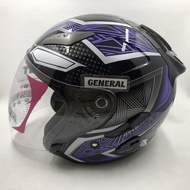 Helmet KYT Galaxy Slide Motif Marvel Black Panther Purple Purple Double Visor Half Face