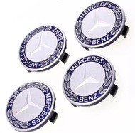 4ชิ้น/เซ็ต75มม.สีน้ำเงินเข้มรถจัดแต่งทรงผมศูนย์ล้อรถฝาครอบดุมล้อหมวกยี่ห้อที่สวมครอบมีสัญลักษณ์สำหรั