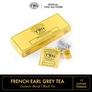 TWG Tea | French Earl Grey, Black Tea Blend in 15 Hand Sewn Cotton Tea Bags in a Giftbox, 37.5g