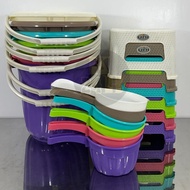 3-in-1 Shower Uniglobal Set of Plastic Pail, Stool and Dipper