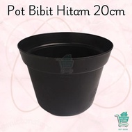 BUNTON Glossy Black Seedling Pot 20cm Premium Durable, Sturdy Seedling Container and Available in 4 