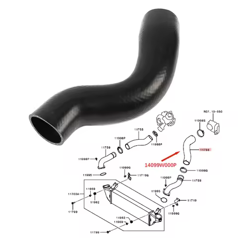 Intercooler Cooler Outlet Air Hose for Mitsubishi L200 Triton KK1T KK2T KK6T KL1T KL2T KL6T 4N15 201