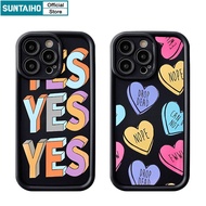Suntaiho Funny Fashion Cute color love YES Pattern Case for Iphone 15 14 12 13 11 Pro Max IP 7 8 Plu
