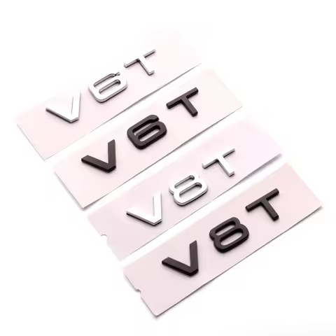 ABS V6T V8T Fender Side Body Emblem Logo Tail Trunk Rear Badge Sticker Decal For Audi S3 S4 S5 S6 S7