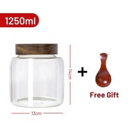 Food container glass jar with screw lid 1250ml