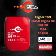 CBT OIL - SAE30 CH-4 18L Higher TBN Diesel Engine Oil SAE-30 Heavy Duty High Performance Minyak Enjin - 18Liter