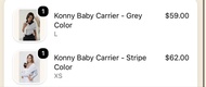 Konny Baby Carrier - Grey Color L size (NEW)