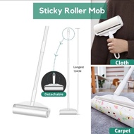 Long Pole Adjustable Handle Floor Dust Hair Remover Roller Sticky Lint Roller Dust Hair Cloth Pet Ra