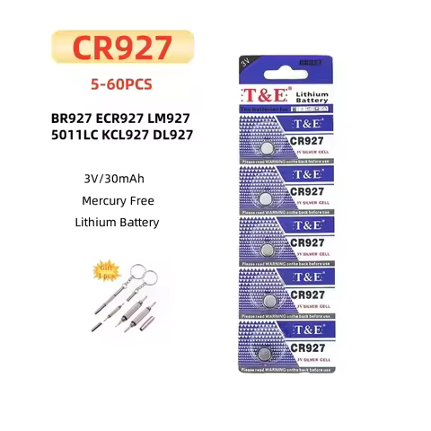 5-60PCS CR927 Battery DL927 BR927 BR927 3V Lithium Battery For Watch Car Key Remote Button Coin Cell