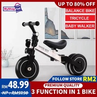 3 in 1 Tricycle 3 Wheels Balance Bike Bicycle Walker Lightweight Children Balance Learning Bike Outdoor Scooter