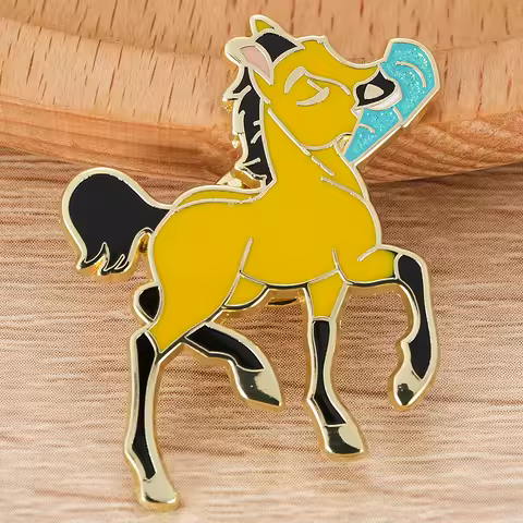 Cute Horse With Glitter Icicle Enamel Pin Adventure Animated Movie Inspired Badge Fashion Jewelry Gi
