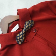 古董領帶改製手工絲質領結-金色阡陌-窄版