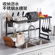 kitchen storage rack  organizer shelf Black sink drainage stainless steel bowl disc rack dining plate kitchen storages