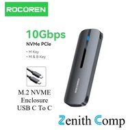 ROCOREN Enclosure M.2 NVMe SSD 10Gbps, Support M.2 SATA & NVMe SSD