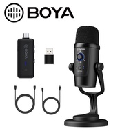 BOYA BY-PM500W Dual Function USB Wireless Microphone Meeting Conference Call Mic for Android Type-C Phone Tab Pad Desktop PC Laptop Computer