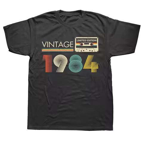 Cassette Vintage 1984 40th 40 Years Old Birthday Party Women Men T Shirts Limited Edition Retro Grap