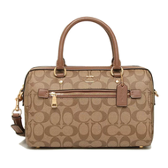 กระเป๋าถือ COACH ของแท้ มือ 1 ทรงหมอน Coated canvas ลาย Signature มีสายยาว COACH 83607 ROWAN SATCHEL