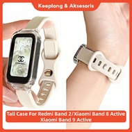 Transparent PC Case Silicone Strap For Xiaomi Smart Band 9 Active 8 Active Replacement Strap Redmi B