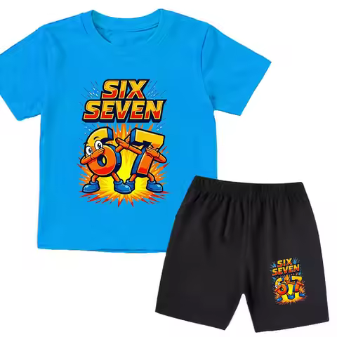Steal A Brainrot 6 7 Kids Sportswear Suit Game Anime 6 7 Boy Summer Tracksuit Outfits Child T Shirt 