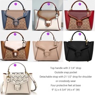 (((Ready Stock) ♞,♘,♙Coach 699 700 702 3791 878 Courier Handbag 23 Color Matching Signature Canvas Snakeskin Details Women's Handbag Sling Handle Bag