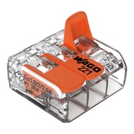 (SG Instock) WAGO Pluggable Terminal Block, 3 Ways, 20AWG to 10AWG, 6 mm², Push In Lock, 41 A 221613
