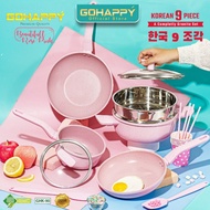 Panci Set Gohappy 9 Pcs Granit Korea Complately Set Korean - Soft