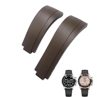 20mm 21mm Rubber Short Buckle Watchband Fit for Rolex Daytona Submariner Role OYSTERFLEX Yacht Maste