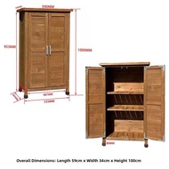 Outdoor Wooden Storage Cabinet Waterproof Garden Tool Organization Yard Debris Storage Bench Nordic 