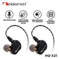 Nakamichi HQ-X21/11- สีดำ หูฟังเกมมิ่ง หูฟัง หูฟังมีสาย หูฟังฟังเพลง/เล่นเกม หูฟังเล่นเกมคอมพิวเตอร์ เหมาะสำหรับหูฟังมีสาย 3.5mm หูฟังแจ๊คทรงกลม หูฟังคอยล์ไดนามิกคู่