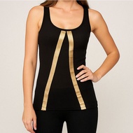 Club Monaco | Black Gold Sequined Sleeveless Tank Top