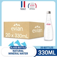 evian Natural Mineral Water Glass Bottle (20 x 330ml Case)