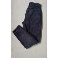 [2hand Japanese] baggy velvet pants in light gray charcoal blue. Genuine standard from seam to shape