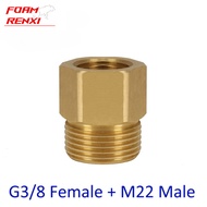 G3/8" Female to M22 Male Brass Connector for High Pressure Washer Hose Gun