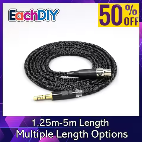 16 Core Black Braided Audio Earphone Cable For AKG K712 K141 Q701 K702 K240 K271 K272 K712 K181 K267