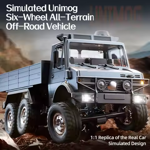 JJRC C8823 1:14 Unimog RC Truck 6x6 Off Road Vehicle with Dual Speed Gearbox Winch LED Lights Crawle